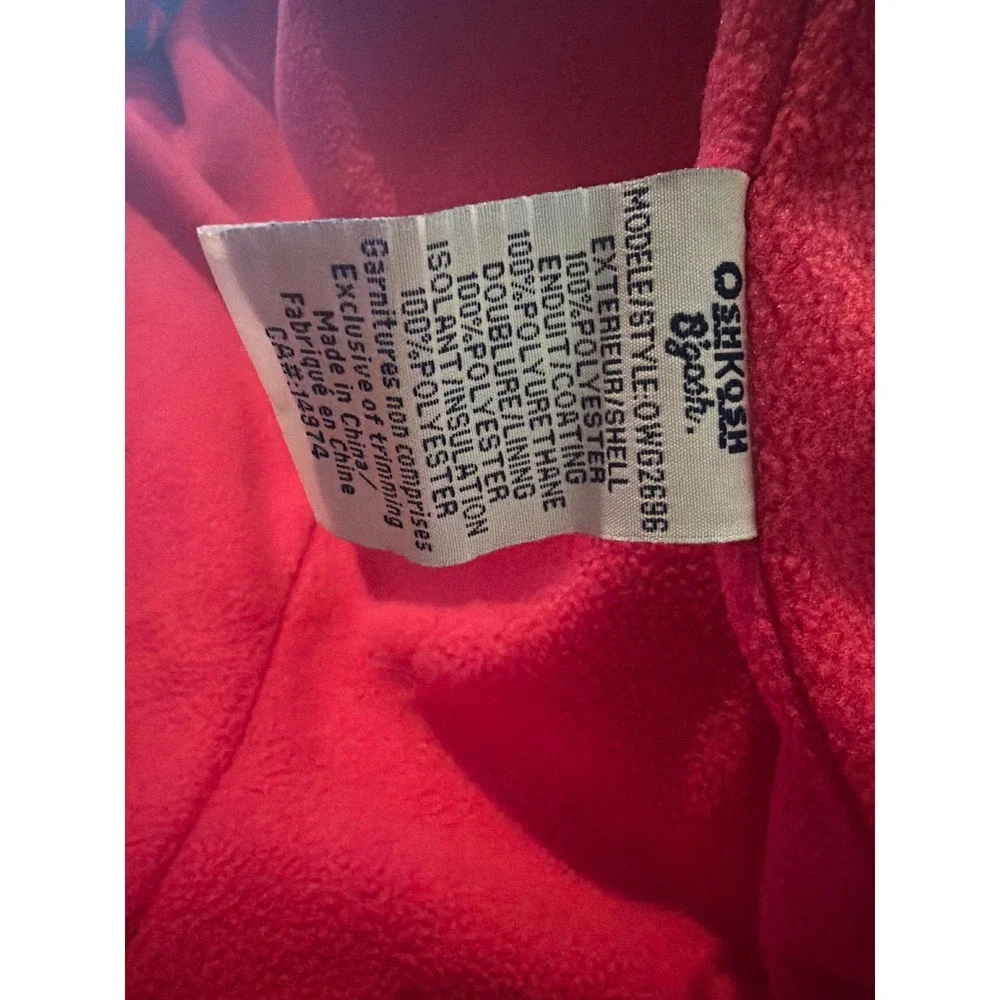 OshKosh‎ B'gosh Toddler 12M Snowsuit Winter Coat Floral Heart Hooded Girls